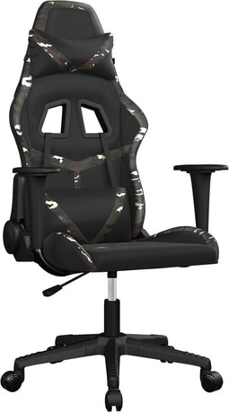 vidaXL - Gamestoel - kunstleer - zwart - en - camouflage