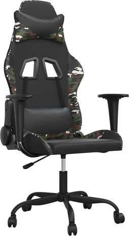 vidaXL - Gamestoel - kunstleer - zwart - en - camouflage