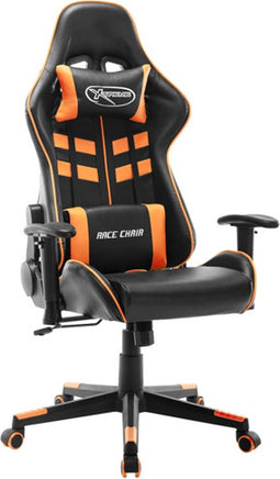 vidaXL - Gamestoel - kunstleer - zwart - en - oranje
