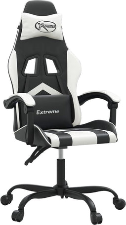 vidaXL-Gamestoel-kunstleer-zwart-en-wit