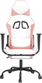 vidaXL - Gamestoel - met - voetensteun - kunstleer - wit - en - roze