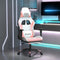 vidaXL - Gamestoel - met - voetensteun - kunstleer - wit - en - roze