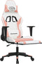 vidaXL - Gamestoel - met - voetensteun - kunstleer - wit - en - roze
