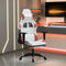 vidaXL - Gamestoel - met - voetensteun - kunstleer - wit - en - roze
