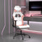 vidaXL - Gamestoel - met - voetensteun - kunstleer - wit - en - roze