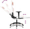 vidaXL - Gamestoel - met - voetensteun - kunstleer - wit - en - roze