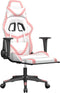 vidaXL - Gamestoel - met - voetensteun - kunstleer - wit - en - roze
