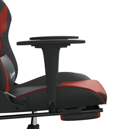 vidaXL - Gamestoel - met - voetensteun - kunstleer - wit - en - wijnrood