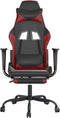 vidaXL - Gamestoel - met - voetensteun - kunstleer - wit - en - wijnrood