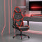 vidaXL - Gamestoel - met - voetensteun - kunstleer - zwart - en - rood