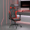 vidaXL - Gamestoel - met - voetensteun - kunstleer - zwart - en - rood