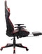 vidaXL - Gamestoel - met - voetensteun - kunstleer - zwart - en - rood