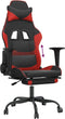 vidaXL - Gamestoel - met - voetensteun - kunstleer - zwart - en - rood