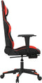 vidaXL - Gamestoel - met - voetensteun - kunstleer - zwart - en - rood