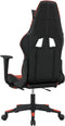 vidaXL - Gamestoel - met - voetensteun - kunstleer - zwart - en - rood