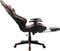 vidaXL - Gamestoel - met - voetensteun - kunstleer - zwart - en - rood