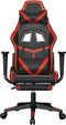 vidaXL - Gamestoel - met - voetensteun - kunstleer - zwart - en - rood