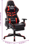 vidaXL - Gamestoel - met - voetensteun - kunstleer - zwart - en - rood
