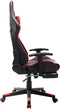 vidaXL - Gamestoel - met - voetensteun - kunstleer - zwart - en - rood