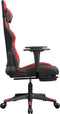 vidaXL - Gamestoel - met - voetensteun - kunstleer - zwart - en - rood