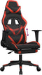 vidaXL - Gamestoel - met - voetensteun - kunstleer - zwart - en - rood
