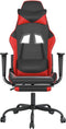 vidaXL - Gamestoel - met - voetensteun - kunstleer - zwart - en - rood