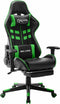 vidaXL - Gamestoel - met - voetensteun - kunstleer - zwart - en - groen