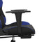 vidaXL - Gamestoel - met - voetensteun - kunstleer - zwart - en - blauw