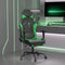 vidaXL - Gamestoel - met - voetensteun - kunstleer - zwart - en - groen