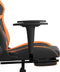 vidaXL - Gamestoel - met - voetensteun - kunstleer - zwart - en - oranje