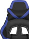 vidaXL - Gamestoel - met - voetensteun - kunstleer - zwart - en - blauw