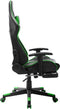 vidaXL - Gamestoel - met - voetensteun - kunstleer - zwart - en - groen