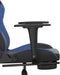 vidaXL - Gamestoel - met - voetensteun - kunstleer - zwart - en - blauw