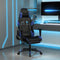 vidaXL - Gamestoel - met - voetensteun - kunstleer - zwart - en - blauw