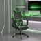 vidaXL - Gamestoel - met - voetensteun - kunstleer - zwart - en - groen