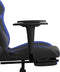 vidaXL - Gamestoel - met - voetensteun - kunstleer - zwart - en - blauw