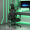 vidaXL - Gamestoel - met - voetensteun - kunstleer - zwart - en - groen