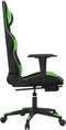vidaXL - Gamestoel - met - voetensteun - kunstleer - zwart - en - groen