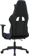 vidaXL - Gamestoel - met - voetensteun - kunstleer - zwart - en - blauw