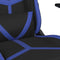vidaXL - Gamestoel - met - voetensteun - kunstleer - zwart - en - blauw