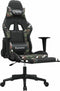 vidaXL - Gamestoel - met - voetensteun - kunstleer - zwart - en - camouflage