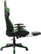 vidaXL - Gamestoel - met - voetensteun - kunstleer - zwart - en - groen