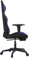 vidaXL - Gamestoel - met - voetensteun - kunstleer - zwart - en - blauw