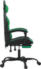 vidaXL - Gamestoel - met - voetensteun - kunstleer - zwart - en - groen