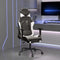 vidaXL - Gamestoel - met - voetensteun - kunstleer - zwart - en - wit