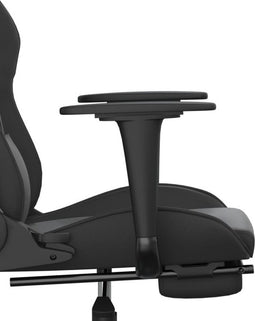 vidaXL - Gamestoel - met - voetensteun - kunstleer - zwart
