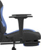 vidaXL - Gamestoel - met - voetensteun - stof - zwart - en - blauw