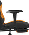 vidaXL - Gamestoel - met - voetensteun - stof - zwart - en - oranje