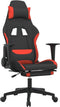vidaXL - Gamestoel - met - voetensteun - stof - zwart - en - rood