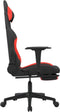 vidaXL - Gamestoel - met - voetensteun - stof - zwart - en - rood